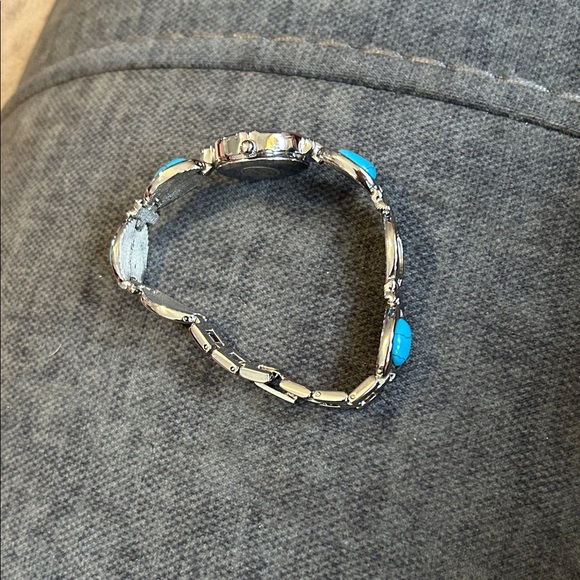 Silver and Turquoise Bracelet Watch - Picture 5 of 5